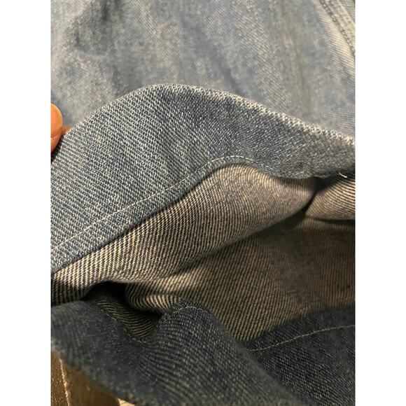 Dickies Denim Bib Overalls Mens Large Blue Carpenter Workwear Tool Pockets READ - Picture 8 of 9